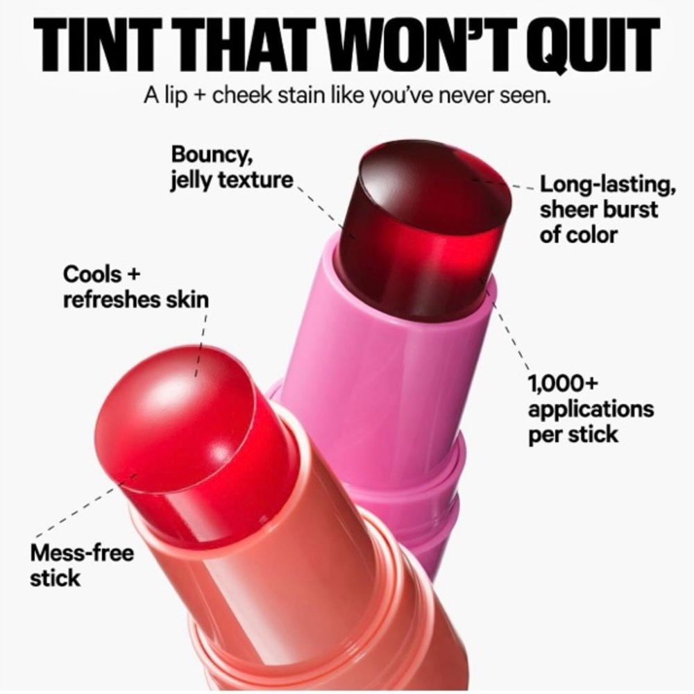 Milk Makeup Cooling Water Jelly Lip Tint and Cheek Blush Stain Chill - Picture 5 of 16